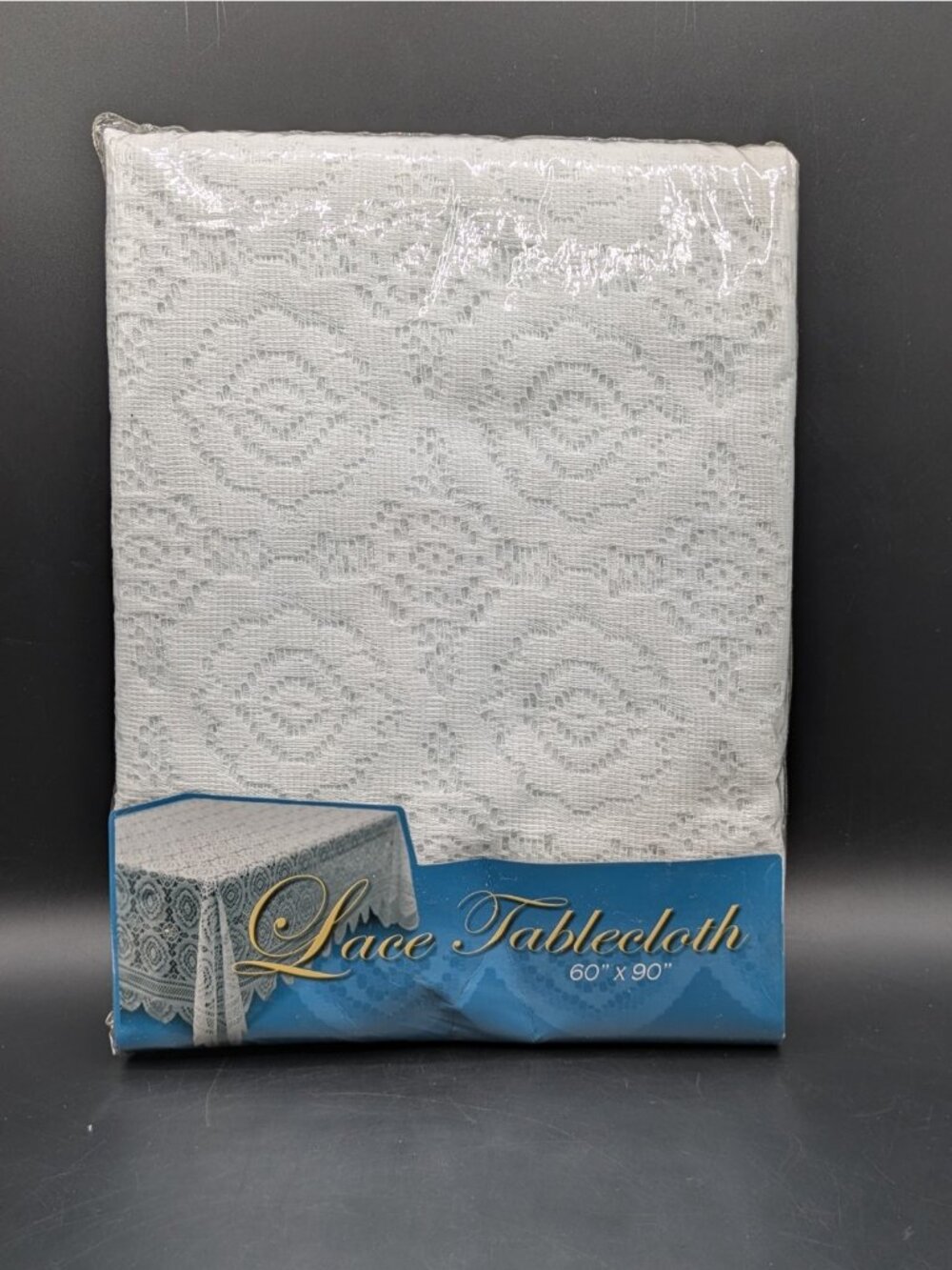 White Lace Tablecloth Rectangular Vintage Scalloped Edge New in Package 60x90